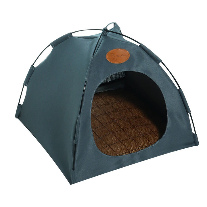 Premium Cat Cooling Tent with Rattan Mat