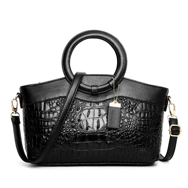 Alfrida | Elegant handbag with sophisticated crocodile embossing