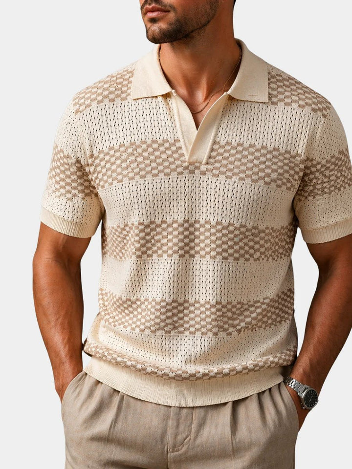 ELENA HARPER™  |  STRIPED SHIRT WITH OPEN COLLAR FOR MEN