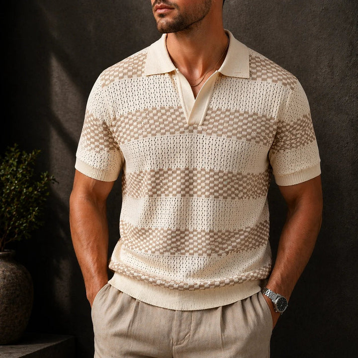 ELENA HARPER™  |  STRIPED SHIRT WITH OPEN COLLAR FOR MEN