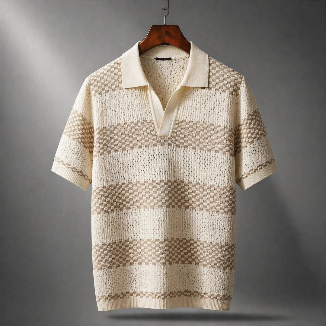 ELENA HARPER™  |  STRIPED SHIRT WITH OPEN COLLAR FOR MEN
