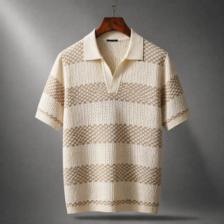 ELENA HARPER™  |  STRIPED SHIRT WITH OPEN COLLAR FOR MEN