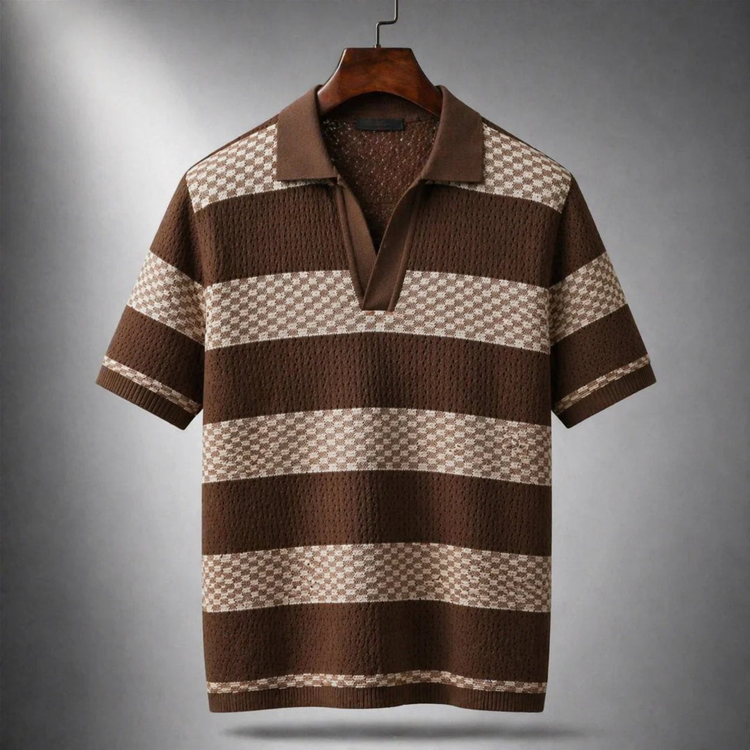 ELENA HARPER™  |  STRIPED SHIRT WITH OPEN COLLAR FOR MEN