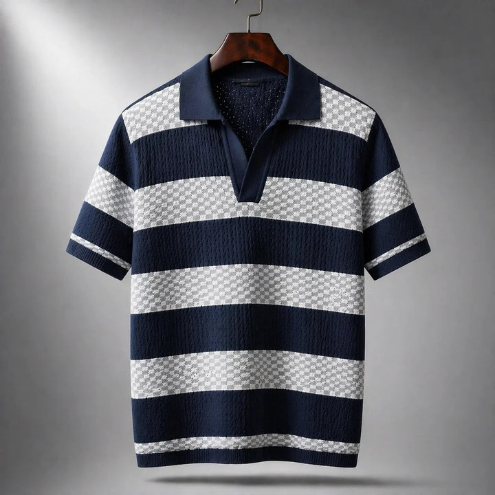 ELENA HARPER™  |  STRIPED SHIRT WITH OPEN COLLAR FOR MEN