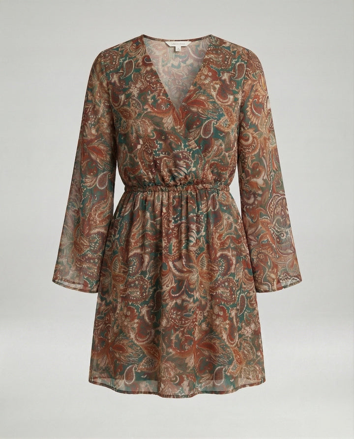 Floral Dress Women Paisley Mini Dress