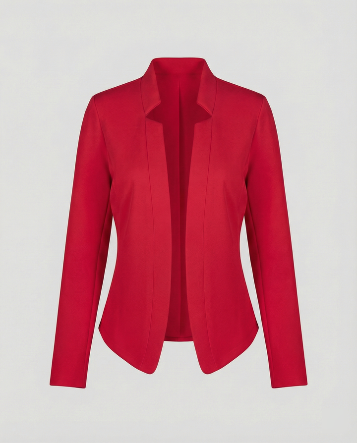 Women's Open Front Blazer with Notch Lapel – Tailored Fit