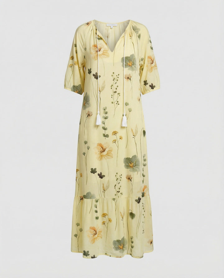 Boho Maxi Dress for Women with Drawstring