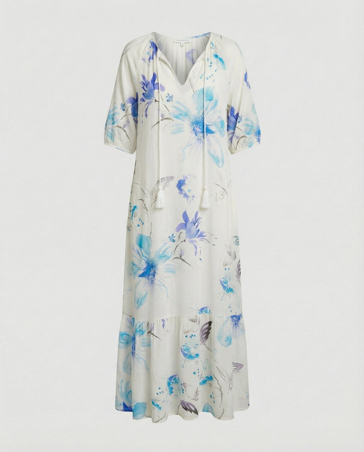 Boho Maxi Dress for Women with Drawstring