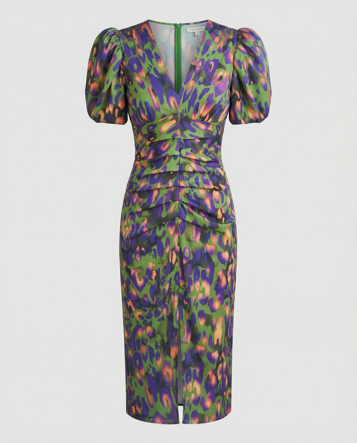 Women's Evening Dress with Voluminous Puff Sleeves EB