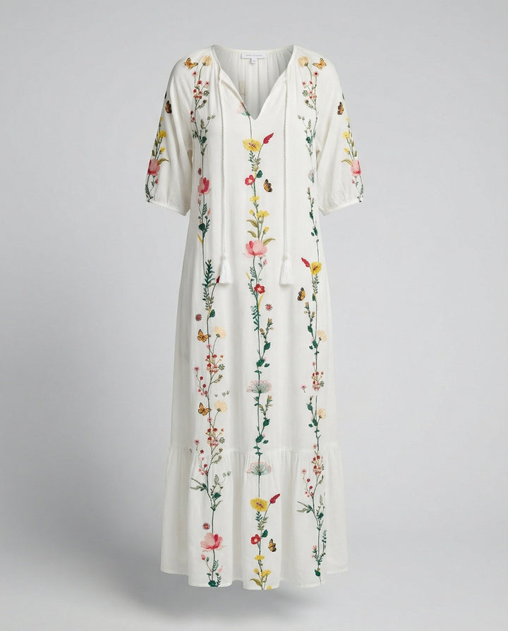 Boho Maxi Dress for Women with Drawstring