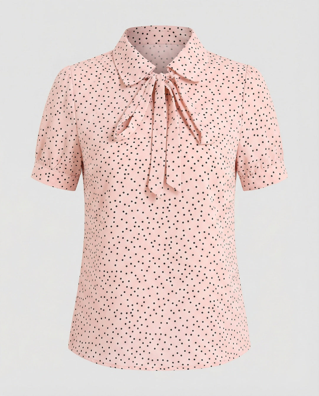 Women's Short Blouse with Tie Collar
