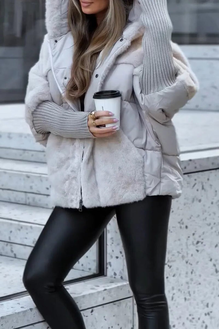 Puffer Winter Jacket with Hood for Women
