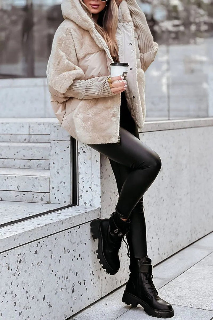 Puffer Winter Jacket with Hood for Women