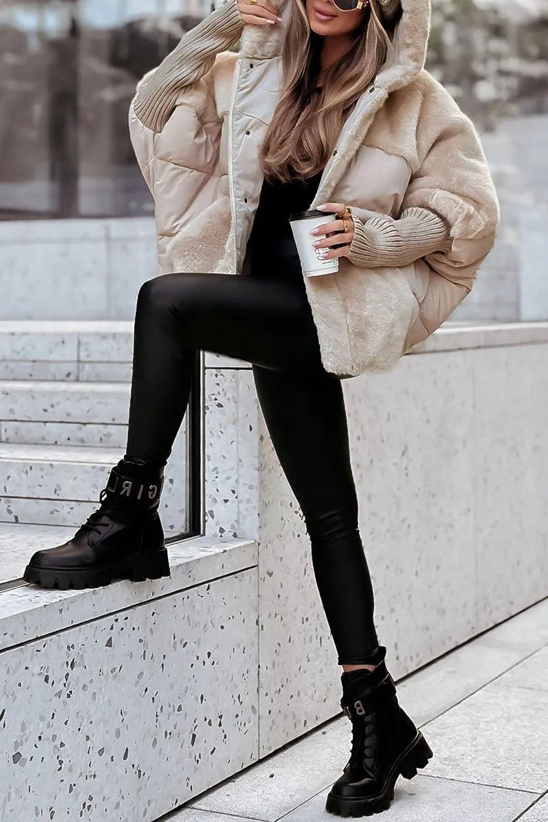 Puffer Winter Jacket with Hood for Women