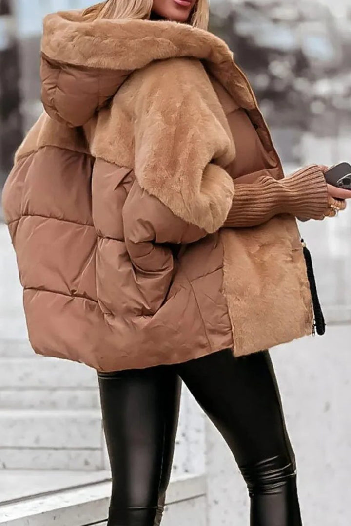 Puffer Winter Jacket with Hood for Women
