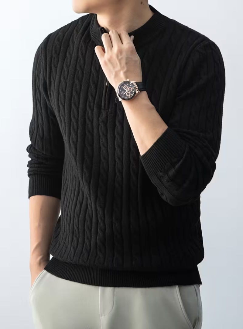 Men's Zip Neck Sweater