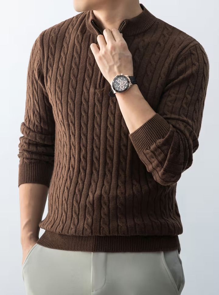 Men's Zip Neck Sweater