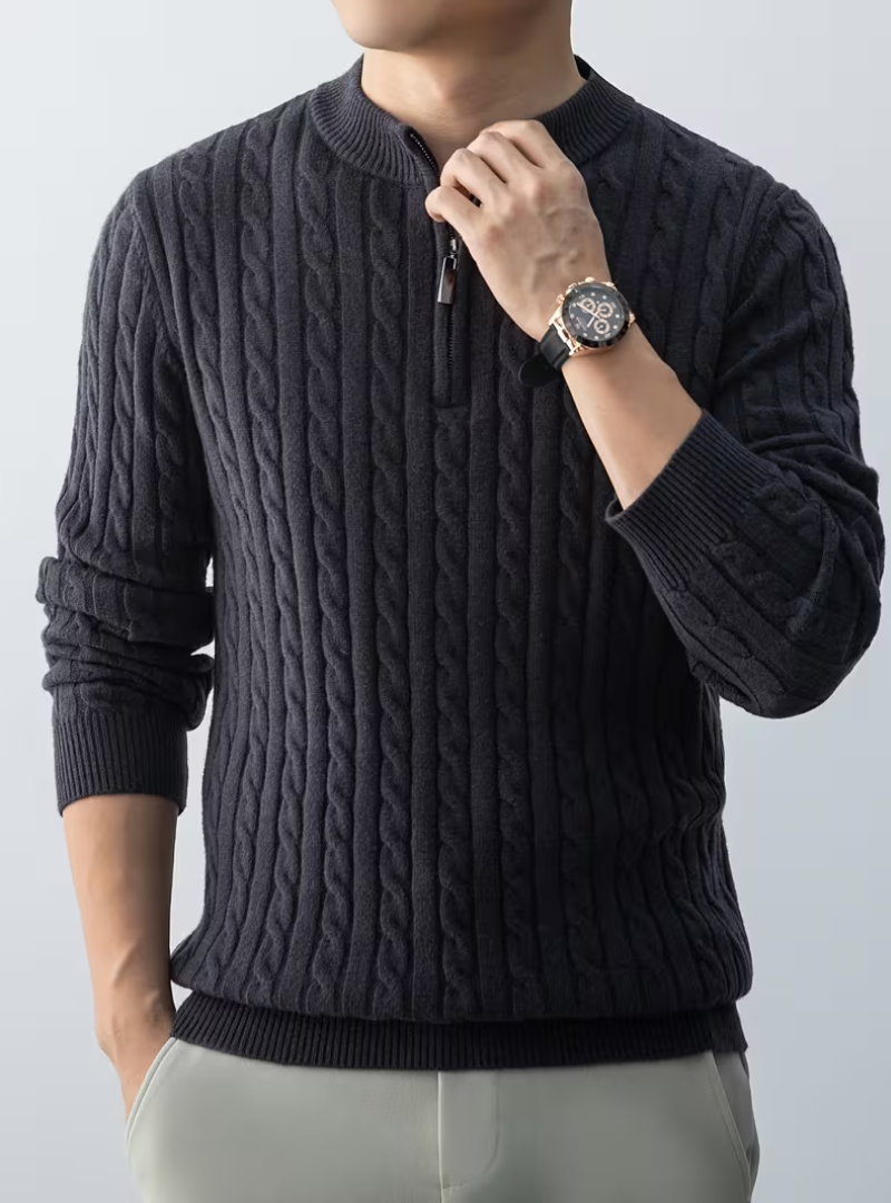Men's Zip Neck Sweater
