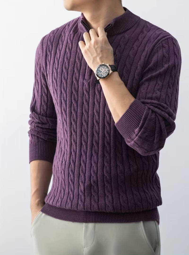 Men's Zip Neck Sweater