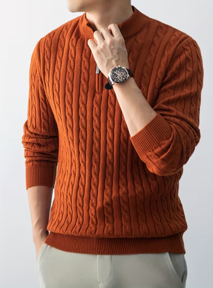 Men's Zip Neck Sweater