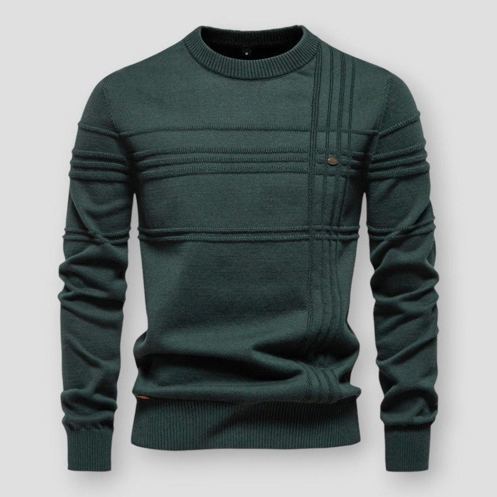 Men's Patterned Crew Neck Sweater
