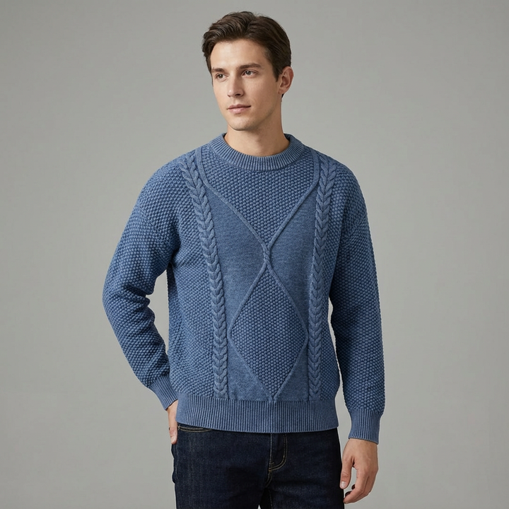 Twisted Crew Neck Sweater for Men