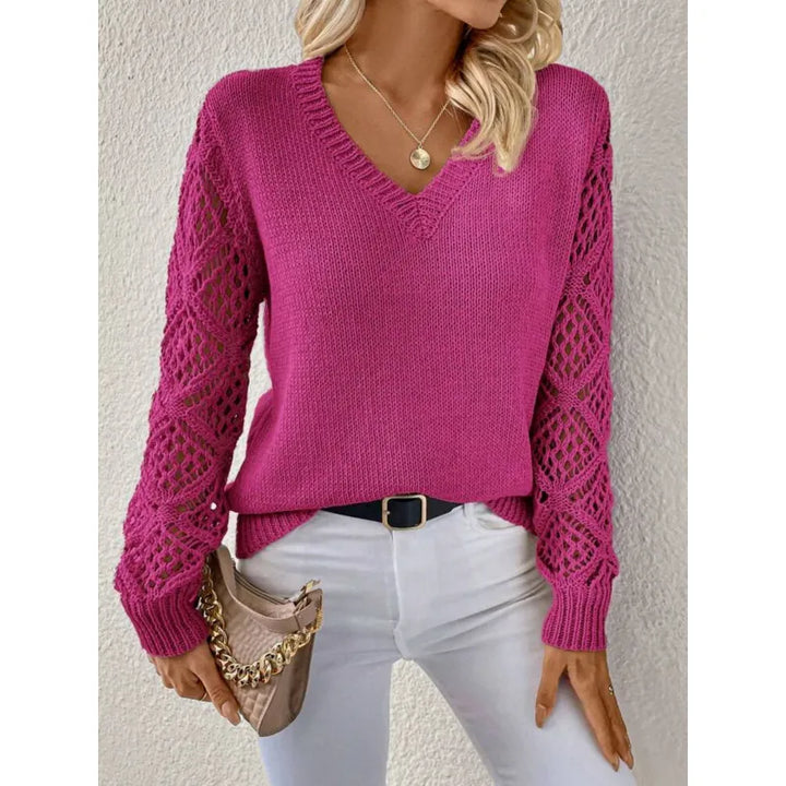 V-Neck Pullover for Women in Fine Knit