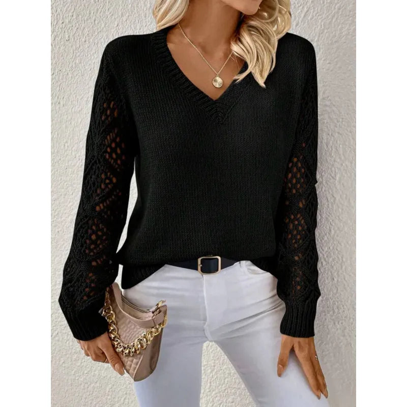 V-Neck Pullover for Women in Fine Knit