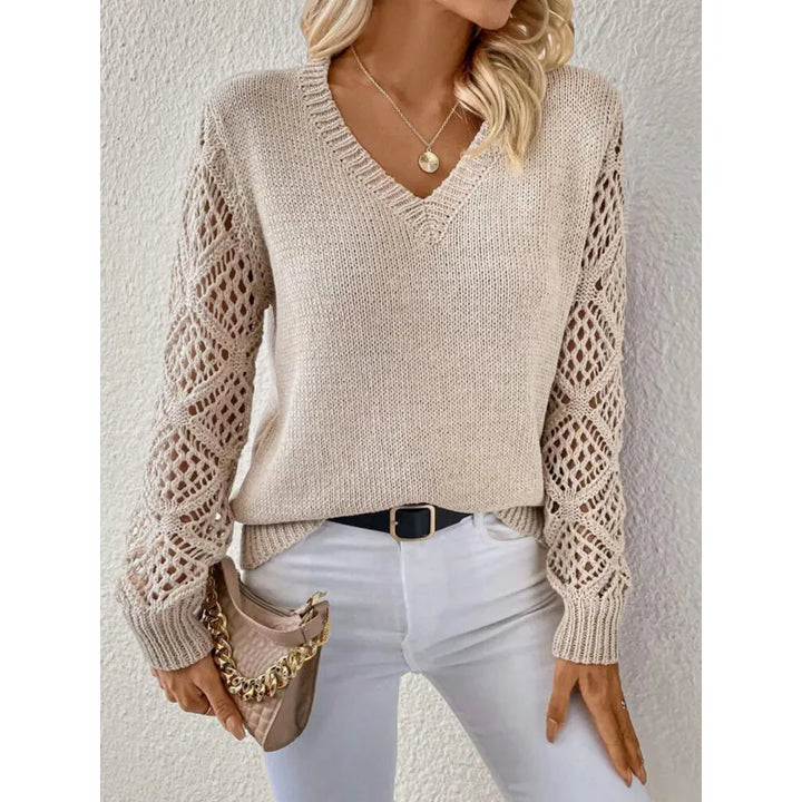V-Neck Pullover for Women in Fine Knit