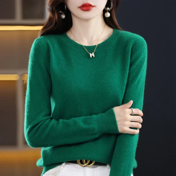 Warm wool sweater for women, classic fit
