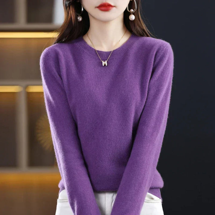 Warm wool sweater for women, classic fit