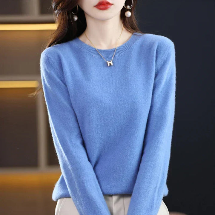 Warm wool sweater for women, classic fit