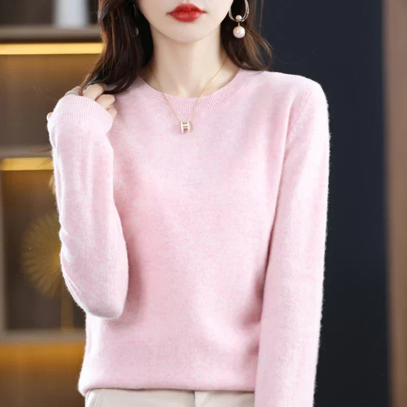 Warm wool sweater for women, classic fit