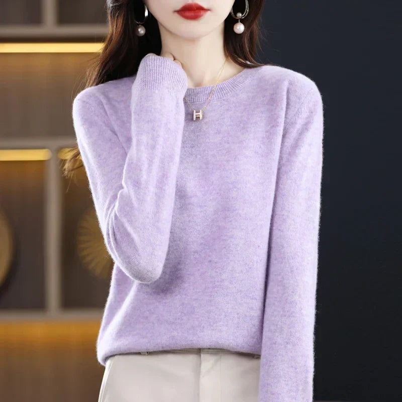 Warm wool sweater for women, classic fit