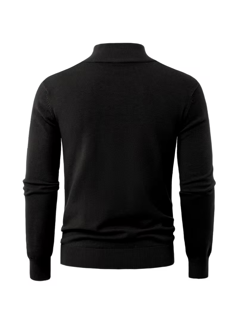 Men's Zip-Up High Collar Sweater - Elena Harper