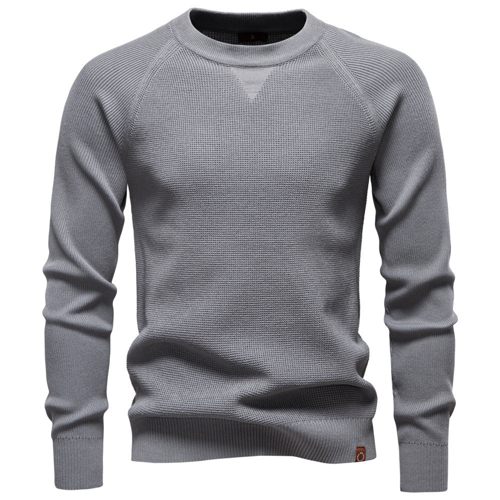 Men's Fine Knit Sweater with Round Neck - Elena Harper
