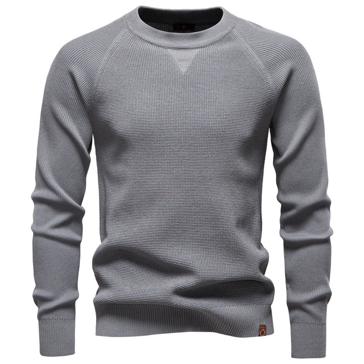 Men's Fine Knit Sweater with Round Neck - Elena Harper