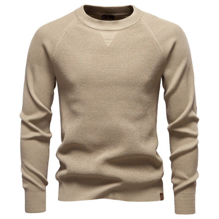 Men's Fine Knit Sweater with Round Neck - Elena Harper