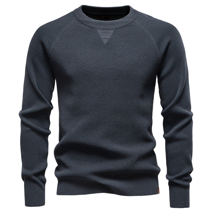 Men's Fine Knit Sweater with Round Neck - Elena Harper