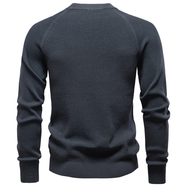 Men's Fine Knit Sweater with Round Neck - Elena Harper