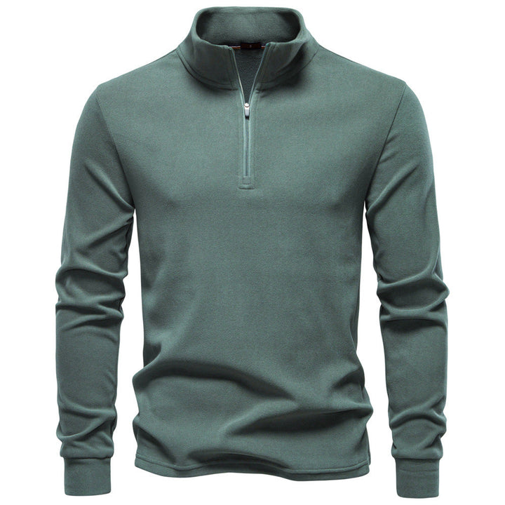 Men's High Neck Sweater with Zipper Closure