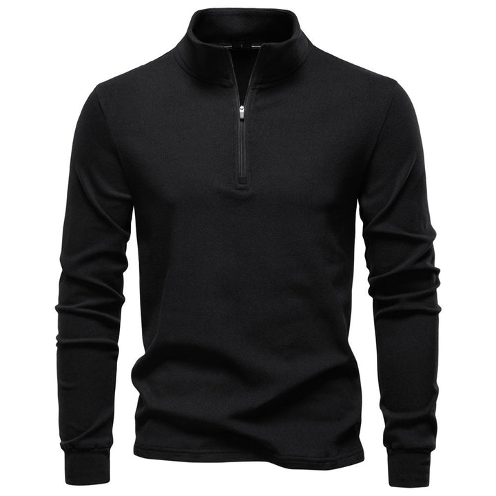Men's High Neck Sweater with Zipper Closure