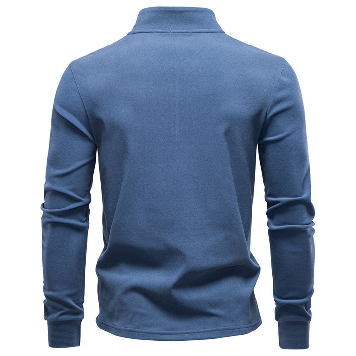 Men's High Neck Sweater with Zipper Closure