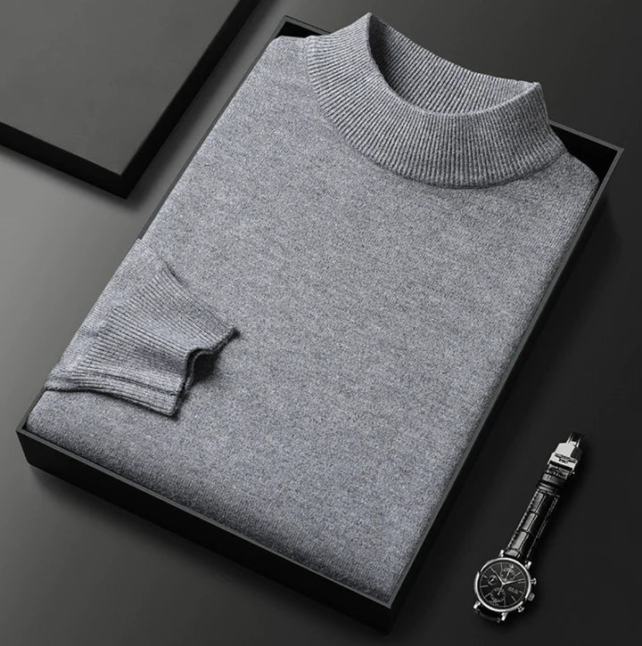 Classic High Neck Sweater for Men - Elena Harper