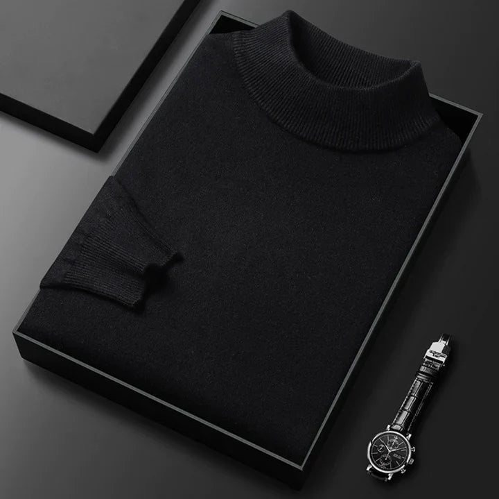 Classic High Neck Sweater for Men - Elena Harper