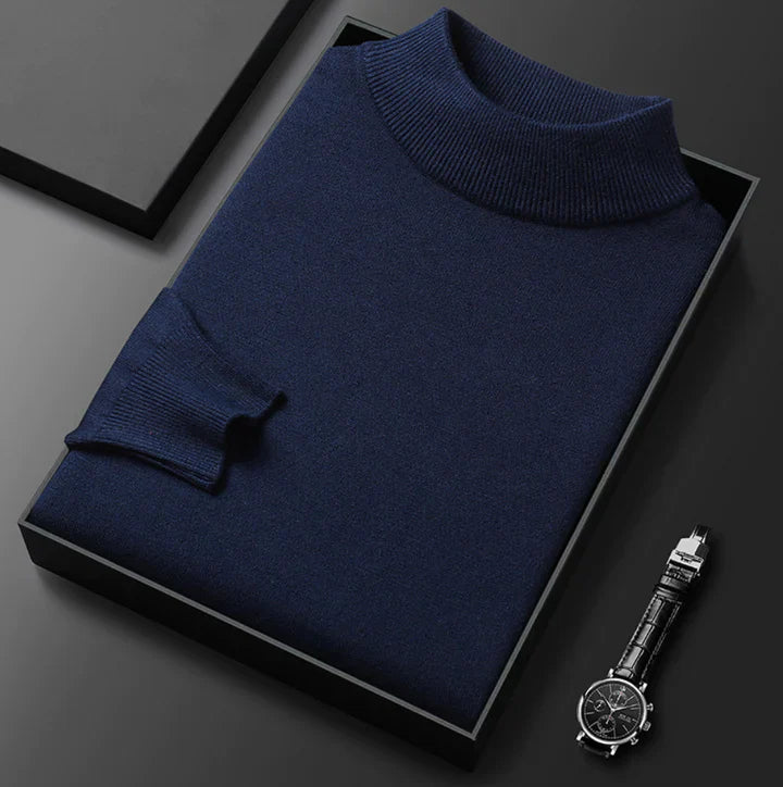 Classic High Neck Sweater for Men - Elena Harper