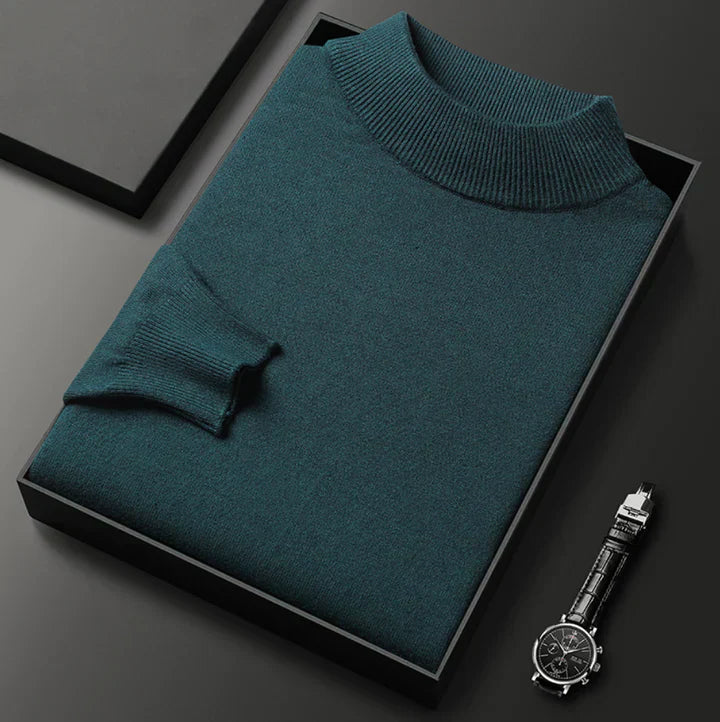 Classic High Neck Sweater for Men - Elena Harper