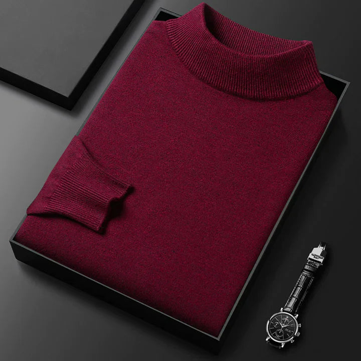 Classic High Neck Sweater for Men - Elena Harper