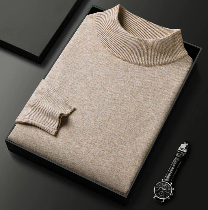Classic High Neck Sweater for Men - Elena Harper