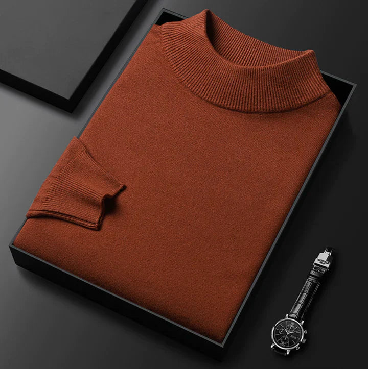 Classic High Neck Sweater for Men - Elena Harper